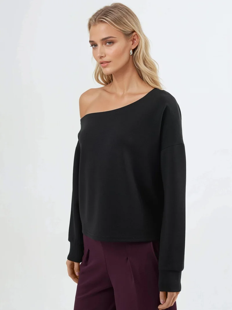 Busem BUSEM Asymmetrical Collar Relaxed Fit Sweatshirt