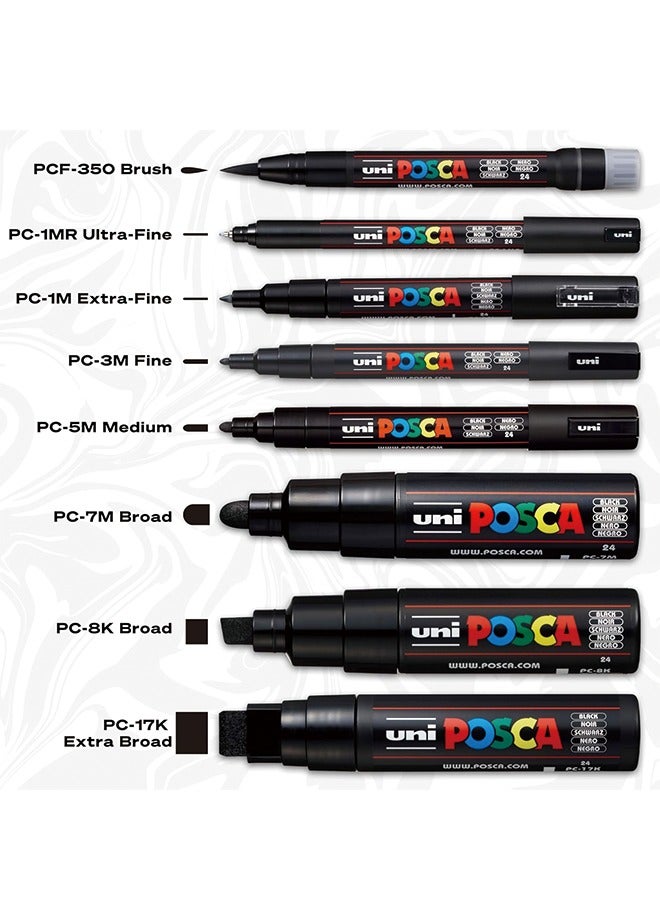 POSCA 15 Posca Paint Markers, 8K Broad Posca Markers with Broad Chisel Tips, Set of Acrylic Paint Pens for Art Supplies, Fabric Paint, Fabric Markers, Paint Pen, Art Markers - Image 4