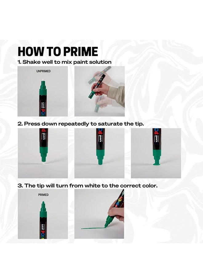 POSCA 15 Posca Paint Markers, 8K Broad Posca Markers with Broad Chisel Tips, Set of Acrylic Paint Pens for Art Supplies, Fabric Paint, Fabric Markers, Paint Pen, Art Markers - Image 3