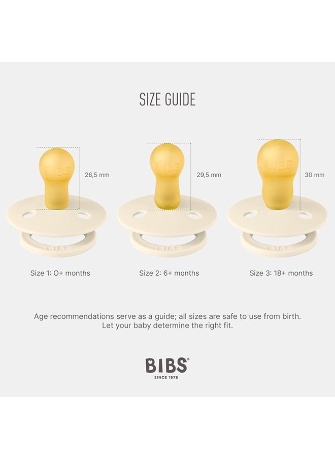 BIBS Colour Baby Pacifiers, Natural Latex Round Nipple, Size 1, 0-6M, Taupe And Scuba, 2 Pieces  - Image 5