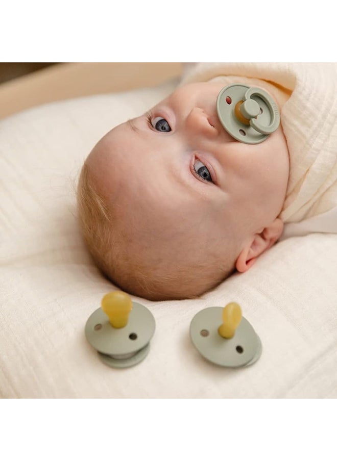 Colour Baby Pacifiers, Natural Latex Round Nipple, Size 1, 0-6M, Taupe And Scuba, 2 Pieces
