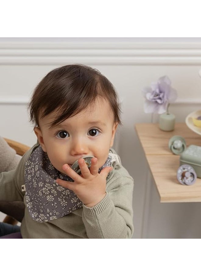 Colour Baby Pacifiers, Natural Latex Round Nipple, Size 1, 0-6M, Taupe And Scuba, 2 Pieces