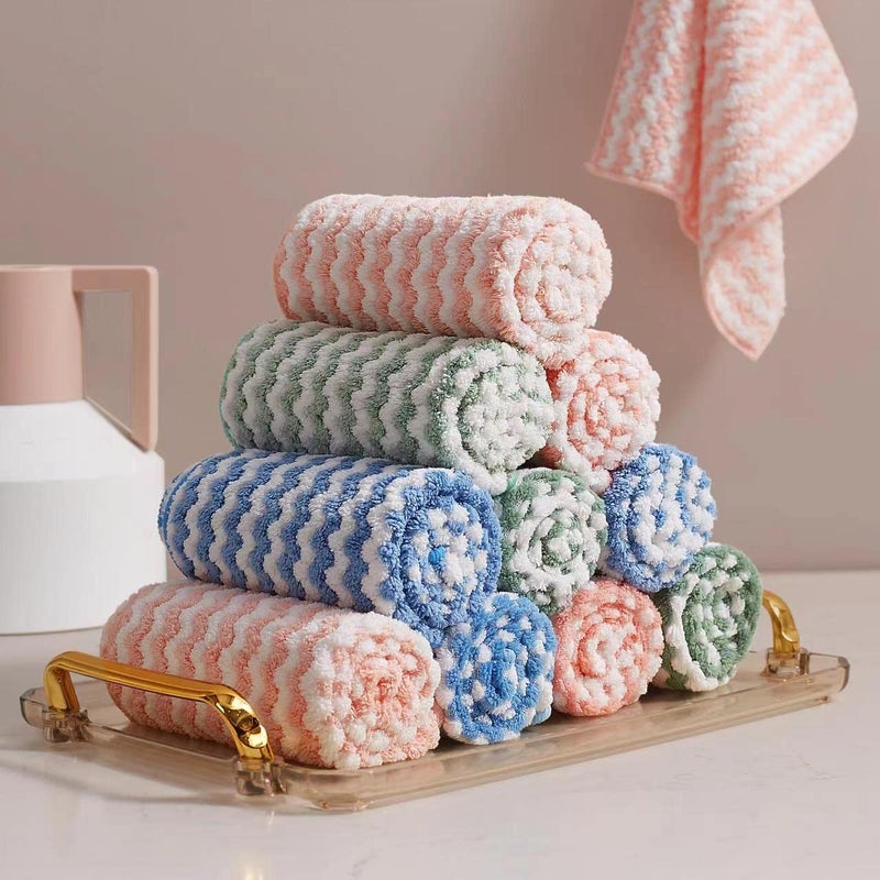 JOYMOOP 12 Pack Microfiber Cleaning Cloth, Larger Kitchen Towels, Dish Rags for Dish Drying Washing, Absorbent Streak Free Lint Free Rags for Cleaning - 11.81" x 15.75" - Image 1