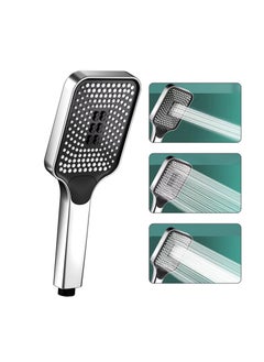 Excefore Hand Shower Head, Universal High Pressure Bathroom Square Shower Head, Bath Powerful 3 Spray Modes Handheld Showers for Low Water Pressure, Water Saving - Chrome Color  - Image 1