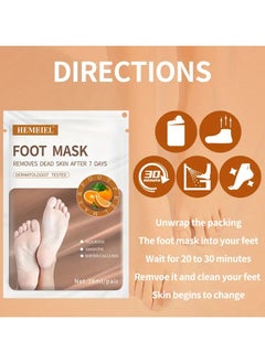 1 PC  Orange Exfoliating Foot Peel Mask For Dry Cracked Skin, Moisturizing Hydrating Your Dry Rough Cracked Skin, Soften Dead Skin - pzsku/Z29E92F6D2CDA4FC12EE7Z/45/_/1733309387/9846e3f9-6278-460b-bb40-0374ec77019c