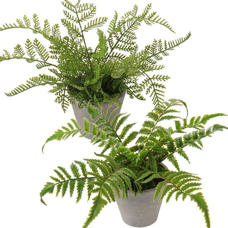 Briful 2PCS Fake Plants Potted Artificial Plants Greenery Faux Fern Eucalyptus Dcor Plant for Indoor Home Office Bathroom Harmhouse Decoration