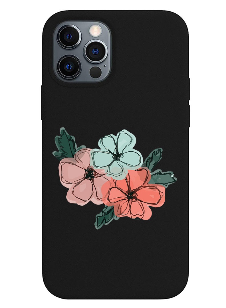 Theodor Protective Slim Fit Case Liquid Silicone Cover with Full Body Protection Anti-Scratch Shockproof Case For iPhone 12 Pro Black  - FORZA349 Girl copy - Image 1