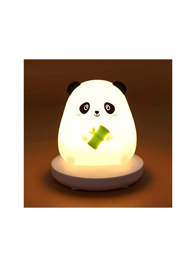 The Bros LED Children Night Light, Cute Panda Night Light Soft Silicone Night Light with Touch Sensor, Protable Led Animal Silicone Kids Lamp USB Rechargeable Bedside Lamp for Room Desk Decor Birthday (Panda) - Image 2