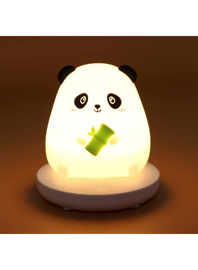 The Bros LED Children Night Light, Cute Panda Night Light Soft Silicone Night Light with Touch Sensor, Protable Led Animal Silicone Kids Lamp USB Rechargeable Bedside Lamp for Room Desk Decor Birthday (Panda) - Image 1