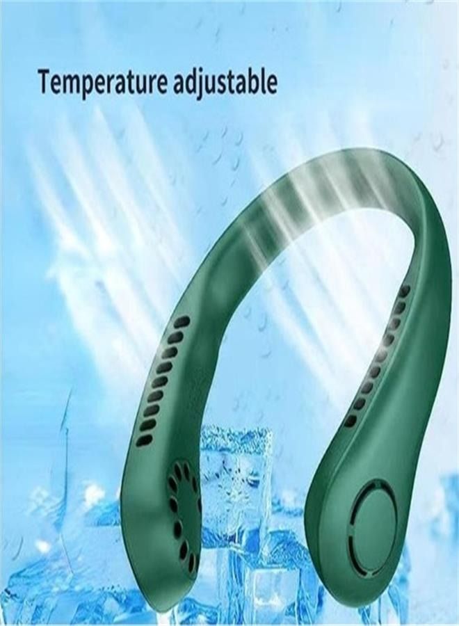 مروحة رقبة محمولة ، مروحة بدون شفرة بدون استخدام اليدين ، مروحة شخصية يمكن ارتداؤها ، شاشة رقمية ، بدون شفرة ، قابلة لإعادة الشحن ، تصميم سماعة رأس ، مروحة مكتب تعمل بالطاقة USB ، 3 سرعات. (5.9 * 2 * - Image 2