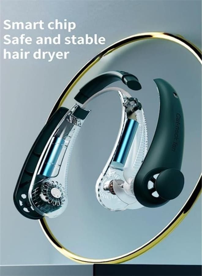 مروحة رقبة محمولة ، مروحة بدون شفرة بدون استخدام اليدين ، مروحة شخصية يمكن ارتداؤها ، شاشة رقمية ، بدون شفرة ، قابلة لإعادة الشحن ، تصميم سماعة رأس ، مروحة مكتب تعمل بالطاقة USB ، 3 سرعات. (5.9 * 2 * - Image 4