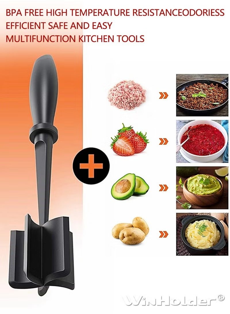 KIIUMI Meat Chopper for Hamburger, Premium Heat Resistant Masher and Smasher for Ground Beef, Ground Turkey and More, Nylon Ground Beef Chopper Tool and Meat Fork, Non Stick Mix Chopper - Image 5