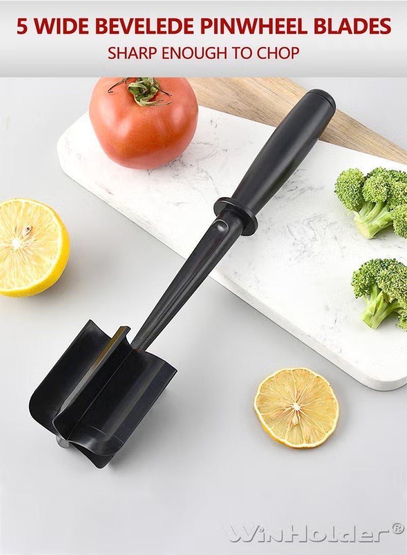 KIIUMI Meat Chopper for Hamburger, Premium Heat Resistant Masher and Smasher for Ground Beef, Ground Turkey and More, Nylon Ground Beef Chopper Tool and Meat Fork, Non Stick Mix Chopper - Image 2