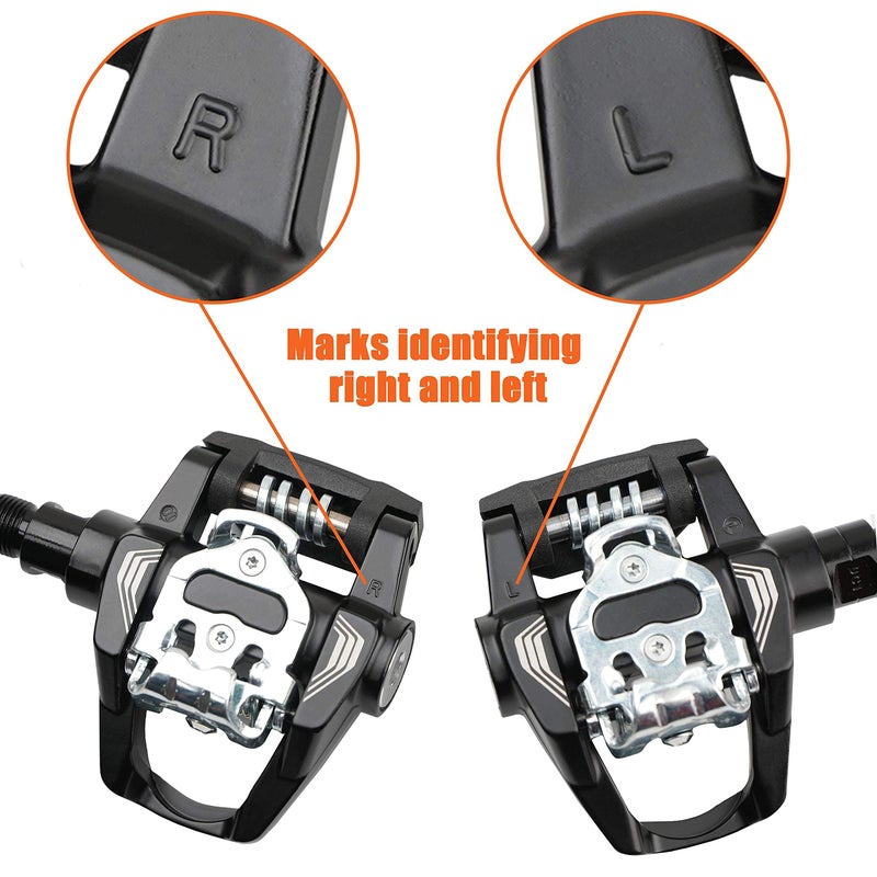 BV Bike 9/16'' Dual Pedals Compatible with Both Shimano SPD and Look Delta- MTB/Spin/Indoor/Exercise Bike Pedals Compatible with Peloton - Image 3