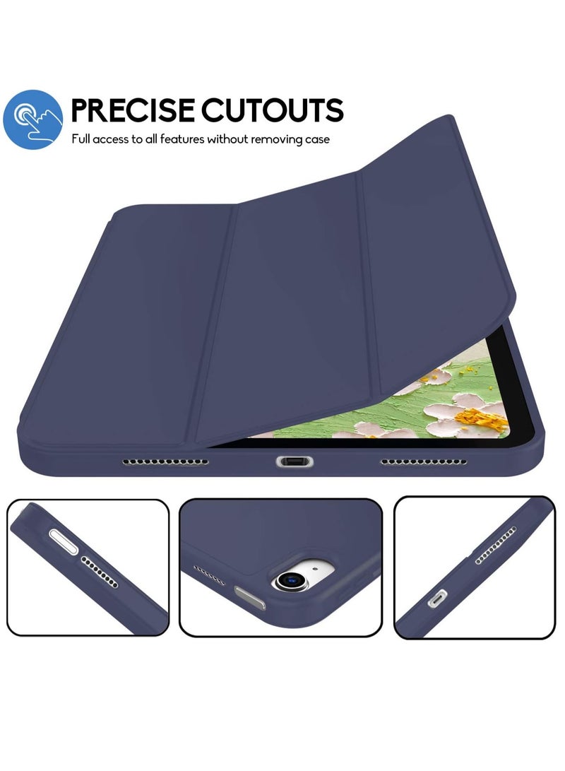 ELTRAZONE حافظة آيباد الجيل العاشر 2022 مع حامل قلم - غطاء واقي ذكي ثلاثي الطيات من TPU الناعم لآيباد 10.9 بوصة (الجيل العاشر)، استيقاظ/نوم تلقائي - أزرق بحري - Image 5