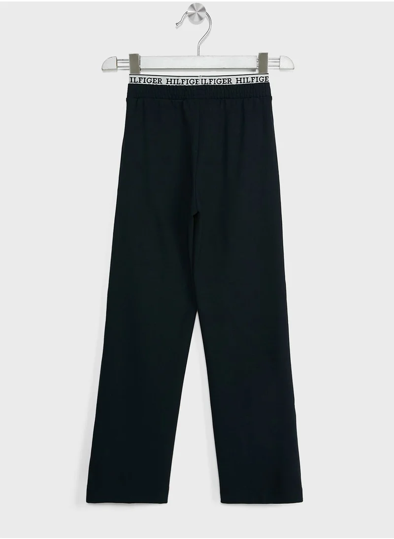 TOMMY HILFIGER Youth Logo Wide Leg Sweatpants