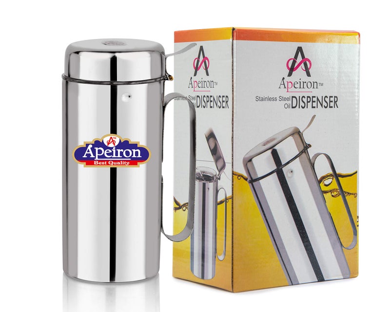 Apeiron Stainless Steel Oil Dispenser with Handle, 1250ml, Pack of 1, Silver - Image 1