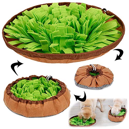 AWOOF Pet Snuffle Mat for Dogs Interactive Feed Game for Boredom Encourages Natural Foraging Skills for Cats Dogs Bowl Travel Use Dog Treat Dispenser Indoor Outdoor Stress Relief - Image 1