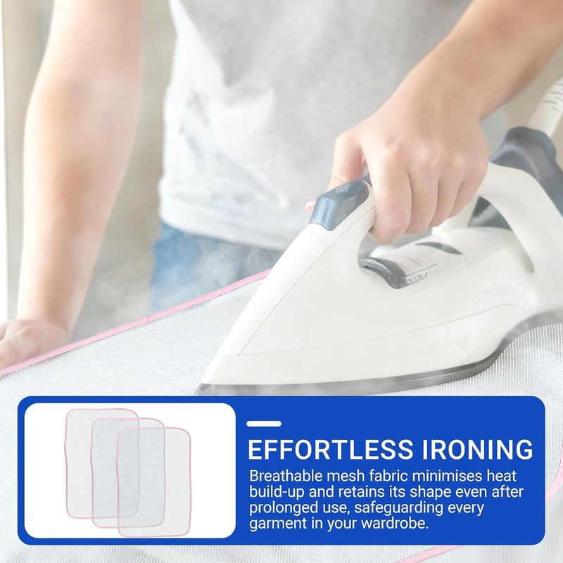 EMYVSVO 3pcs Mesh Cloth Ironing Pad Ironing Fabric Protector Tool Heat Resistant Pressing Clothes for Sewing and Ironings Fabric Protector Insulation Pad (Purple) - Image 5