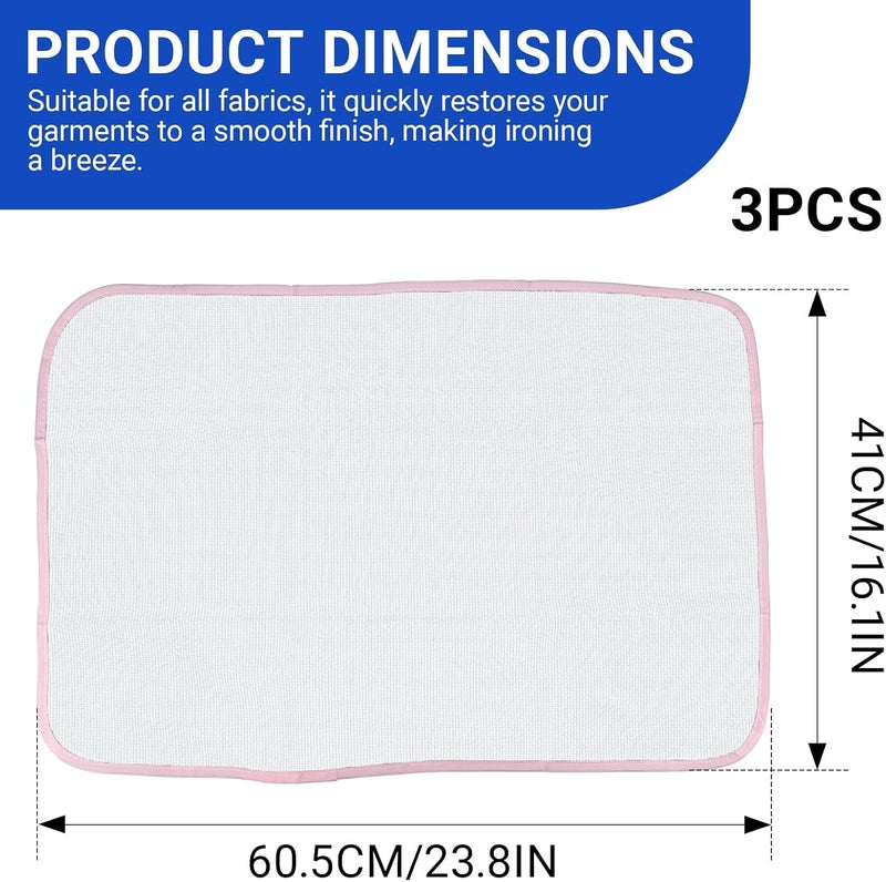 EMYVSVO 3pcs Mesh Cloth Ironing Pad Ironing Fabric Protector Tool Heat Resistant Pressing Clothes for Sewing and Ironings Fabric Protector Insulation Pad (Purple) - Image 2