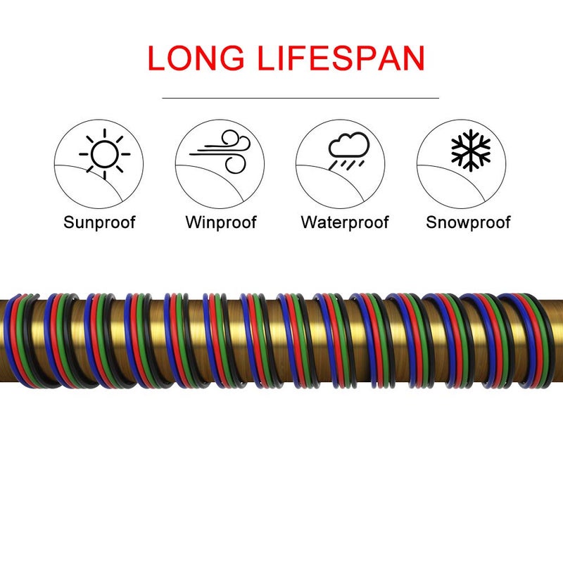 BTF-LIGHTING UL Listed 4 Pin 18AWG Extension Cable,32.8ft/10m Low Voltage 4 Conductor LED Strip Light Wire for Color Changing Flexible 5050 3528 LED Tape Rope - Image 5