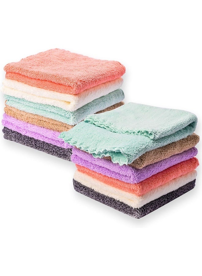 Kyapoo Baby Washcloths 12 Pack 12x12 Inches Microfiber Coral Fleece Extra Absorbent and Soft for Newborns, Infants and Toddlers - Image 1