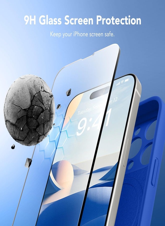 SuydanBox Magnetic for iPhone 15 Pro Max Case, Compatible with MagSafe, [Full Camera Protection][Screen Protector] Silicone Shockproof Protective Phone Case for iPhone 15 Pro Max 6.7", Klein Blue - Image 4