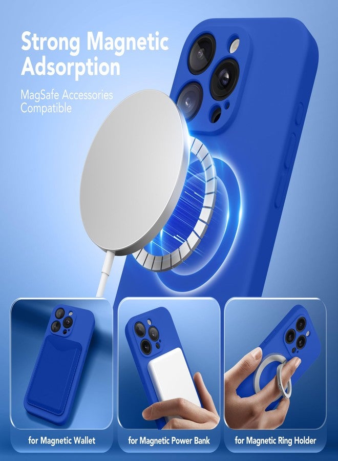 SuydanBox Magnetic for iPhone 15 Pro Max Case, Compatible with MagSafe, [Full Camera Protection][Screen Protector] Silicone Shockproof Protective Phone Case for iPhone 15 Pro Max 6.7", Klein Blue - Image 2