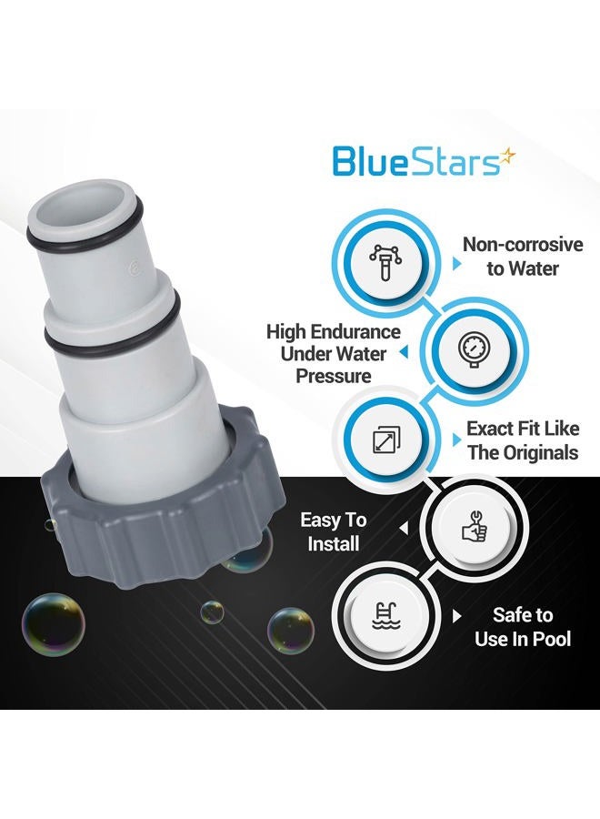 BlueStars Hose Adapter w/Collar Replacement Part by BlueStars - Exact Fit for Intex Fit for Threaded Connection Pumps, Converts 1.5 & 1.25-inch Hoses (4 Pack) - Image 2