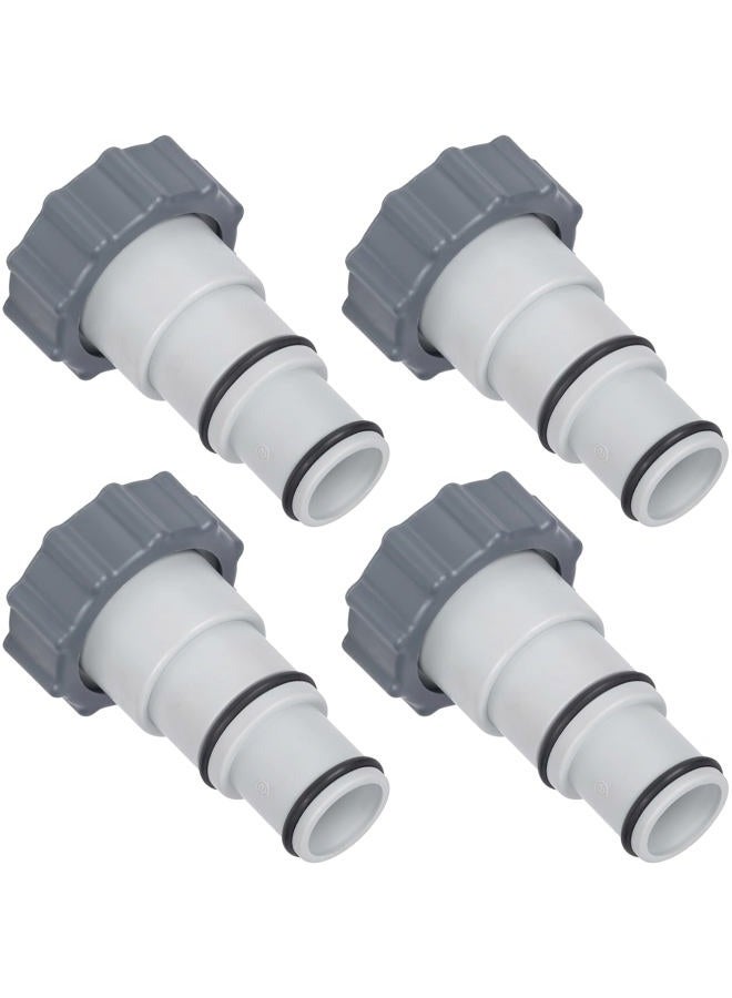 BlueStars Hose Adapter w/Collar Replacement Part by BlueStars - Exact Fit for Intex Fit for Threaded Connection Pumps, Converts 1.5 & 1.25-inch Hoses (4 Pack) - Image 1