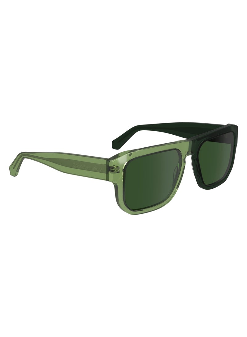 Calvin Klein Jeans FULL RIM ACETATE MODIFIED RECTANGLE CALVIN KLEIN JEANS SUN CKJ24607S  5517 (305) GREEN TO DARK GREEN - Image 3