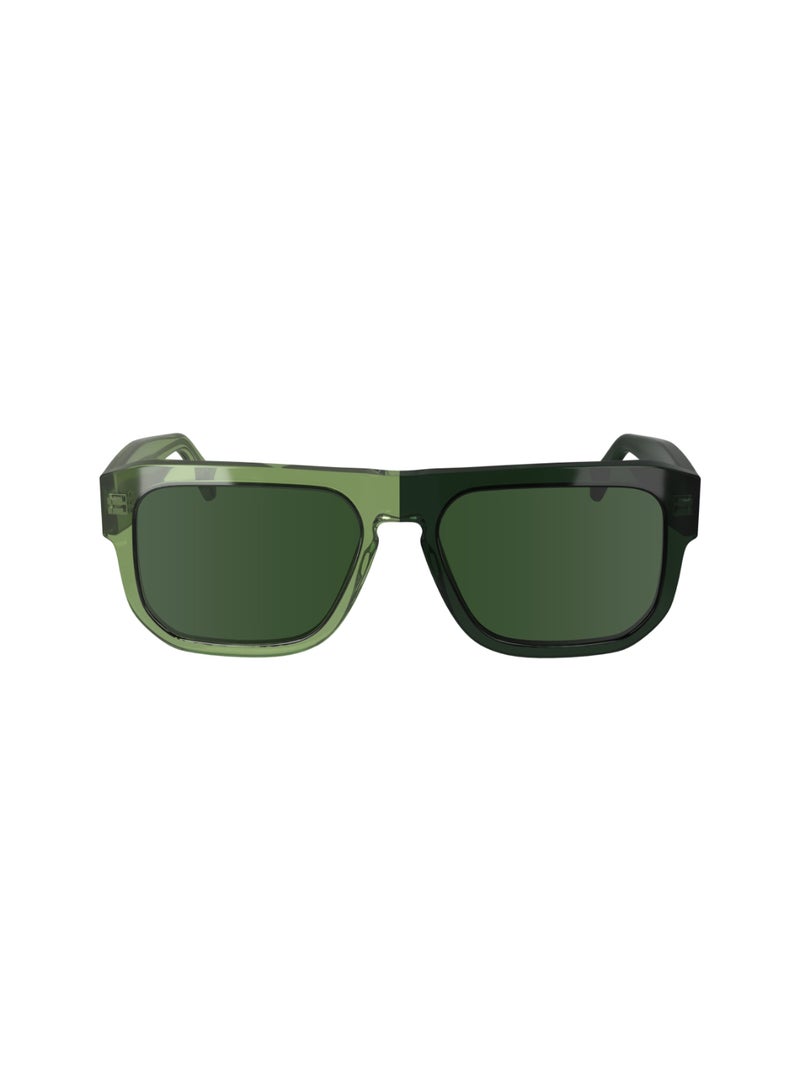 Calvin Klein Jeans FULL RIM ACETATE MODIFIED RECTANGLE CALVIN KLEIN JEANS SUN CKJ24607S  5517 (305) GREEN TO DARK GREEN - Image 1