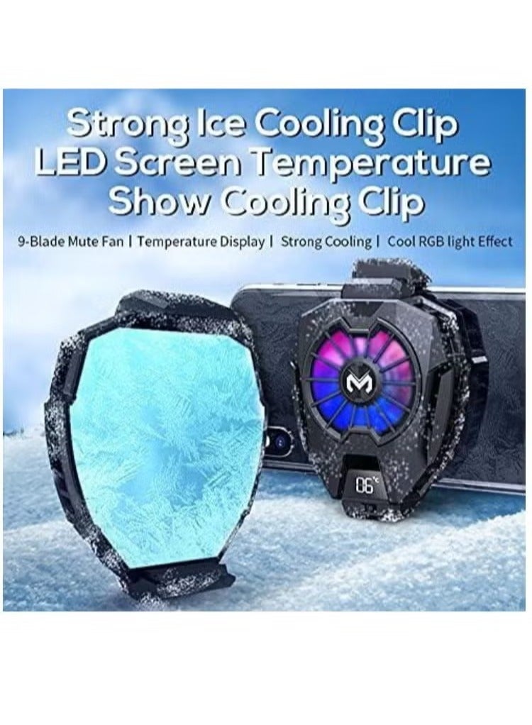 TIGER Phone Cooler – Cellphone Radiator with Dual Semiconductor Cooling Chip and Digital Display – Mobile Phone Cooler Compatible with 6–8 cm Wide Smartphones – Ideal for TikTok Live Streaming, Outdoor Vlogging, and High-Performance Mobile Gaming  - Image 2