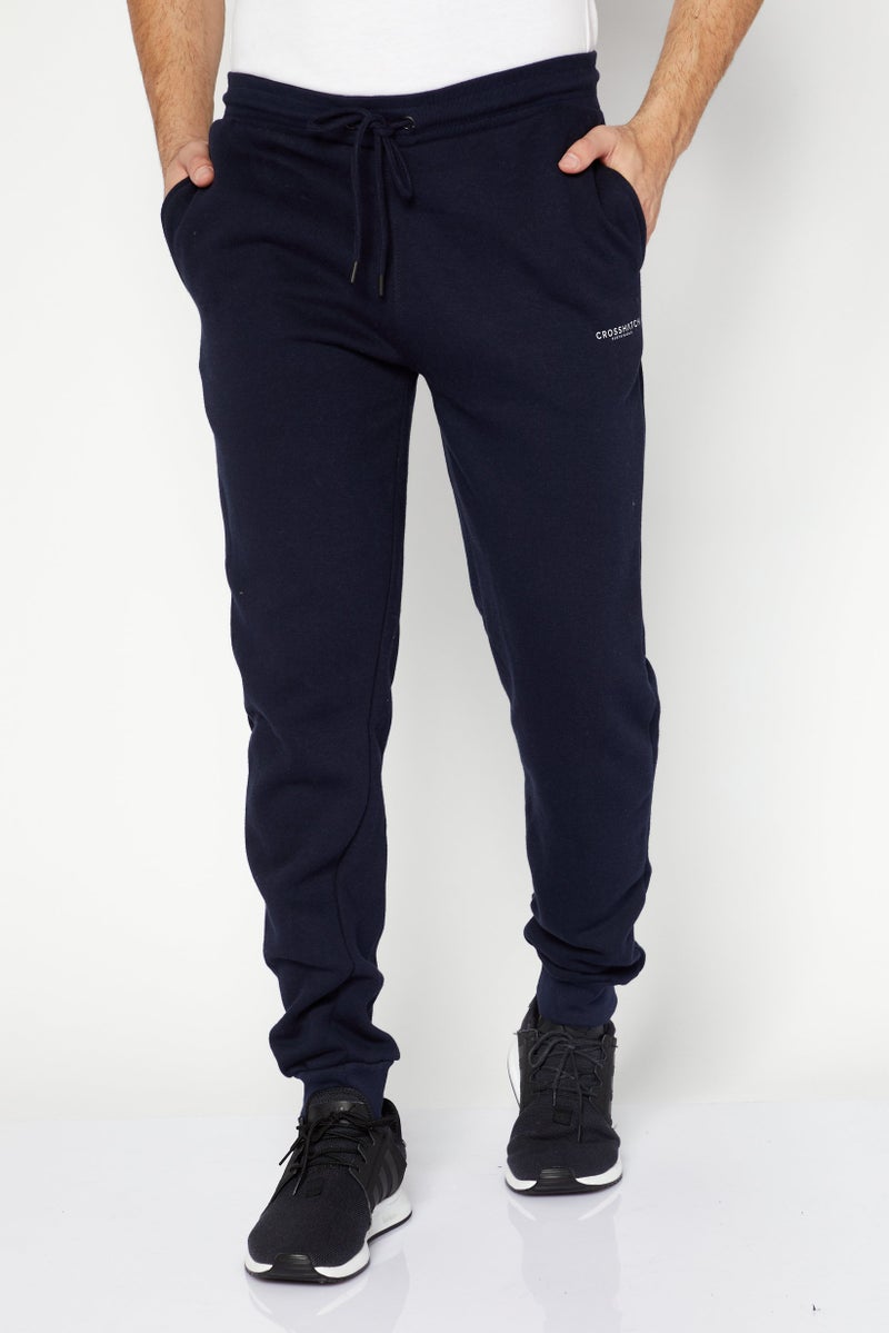 CROSSHATCH سروال رياضي للرجال 2 قطعة مع شعار العلامة التجارية، لون كحلي - Image 1