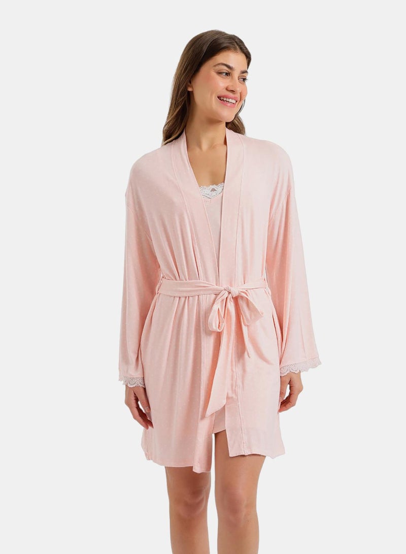 Carina Polka Dot Belted Robe - Image 1