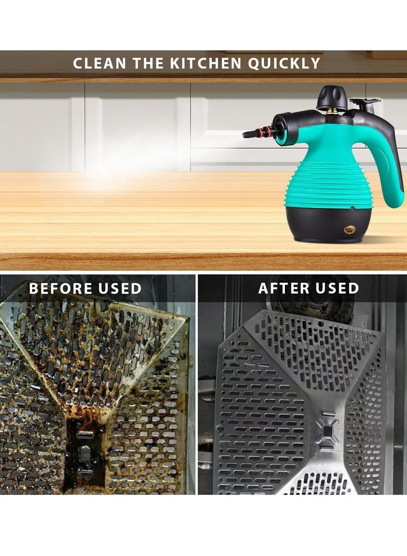 1050W Handheld Steam Cleaner for Home Pressurized Steam Cleaner with 9 Accessories and Safety Lock, 9.8Ft Extended Power Cord，Multi-Purpose Steamer for Home Use, Floor, Car, Upholstery, Grout(Blue/B - Image 4