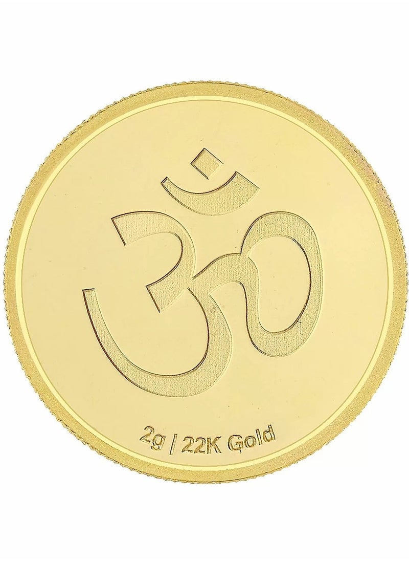 Malabar Gold and Diamonds - 22kt 916 Purity 2 Gram Gold Coin - Image 1