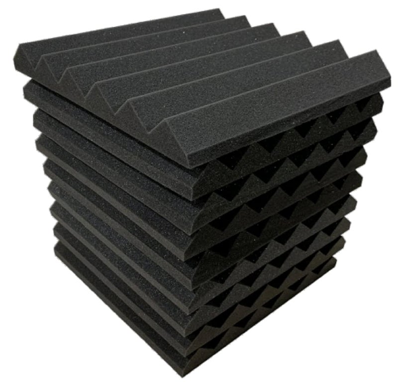 ATOOTFUSION Acoustic Panels, 2" X 12" X 12" Acoustic Foam Panels, Studio Wedge Tiles, Sound Panels wedges Soundproof Sound Insulation Absorbing Home and Office(Black) (Count 24) - Image 1