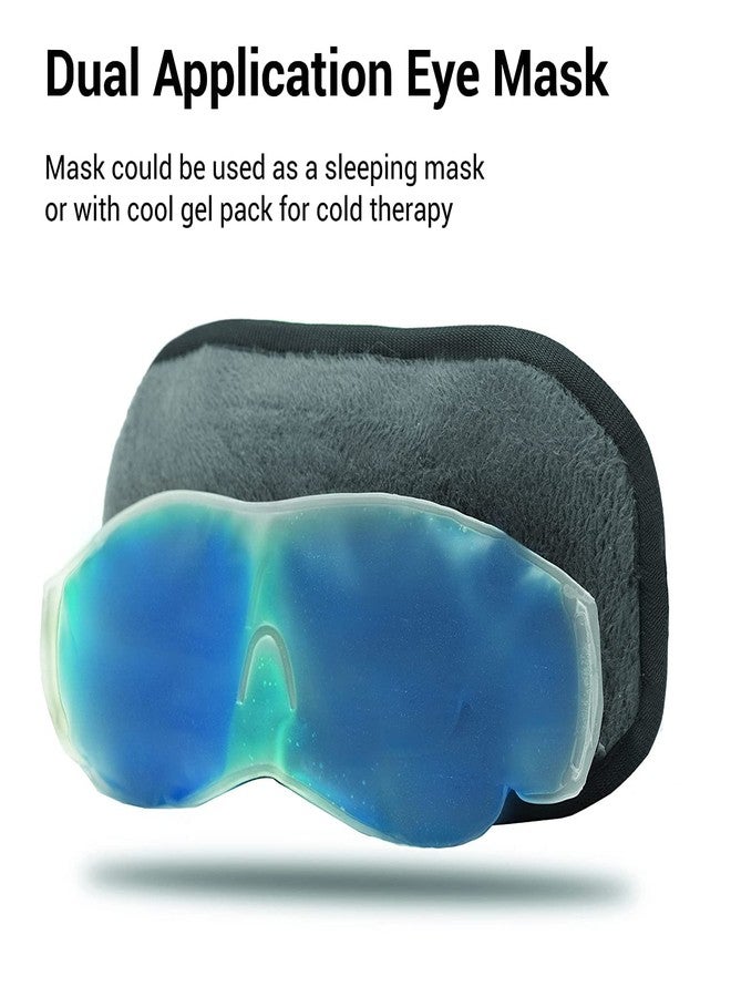 SILENCIO Mulberry Silk Eye Mask, Cooling Gel Relaxing Eye Mask for Dark Circles, Dry Eyes, Cooling Eyes, Pain Relief, Redness, Eye Patches, Sleeping Cool Pad Suitable for Men, Women Black - Image 4