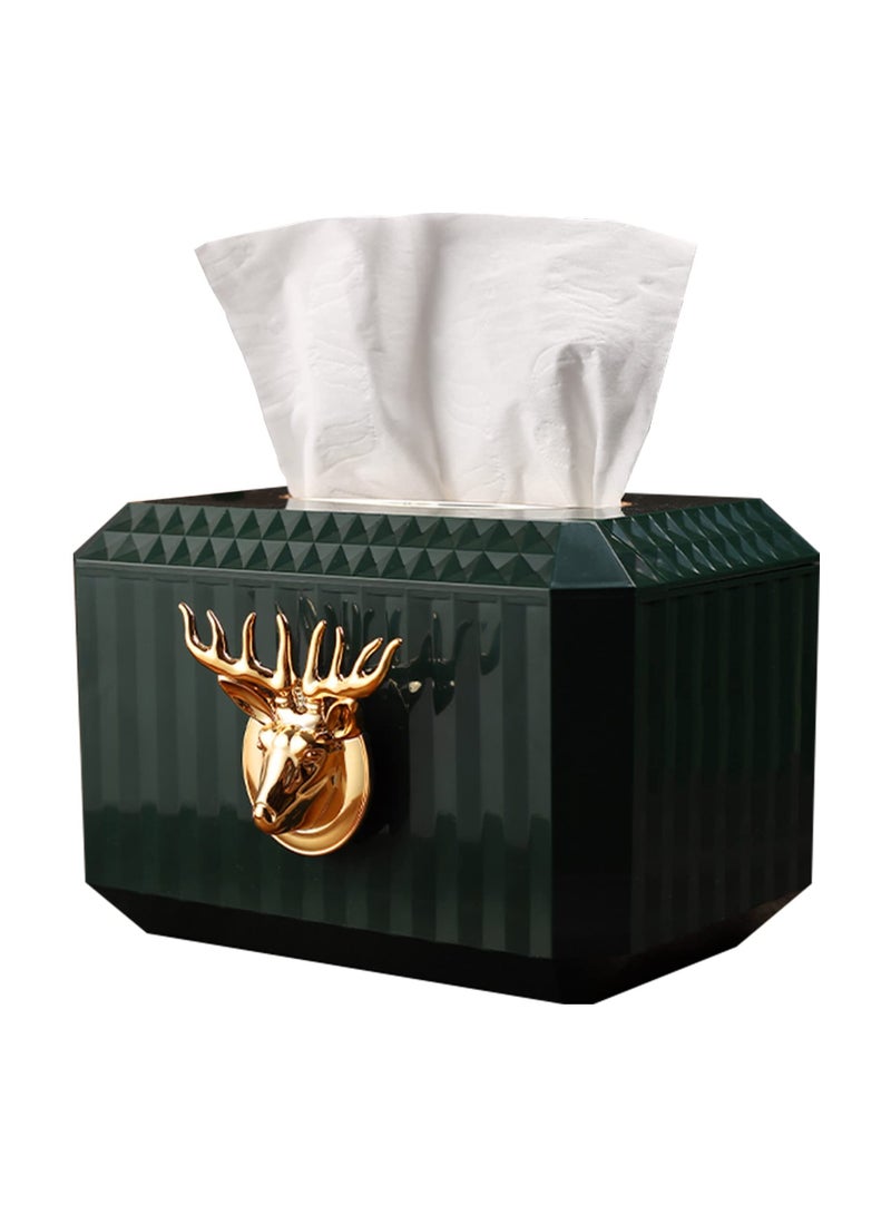Excefore Rectangular Facial Tissue Holder, Decorative Cube Tissue Box Holder for Bathroom Bedside Table Dresser Office Car, Green - Image 1
