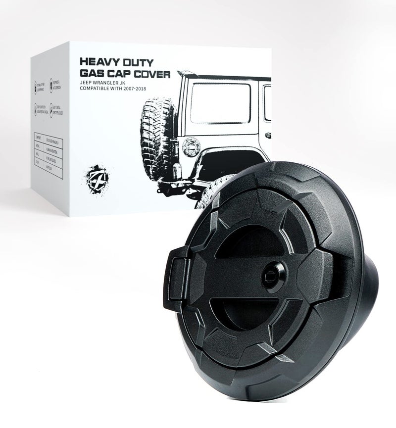 Xprite غطاء خزان الوقود Xprite مع غطاء باب تعبئة الوقود ملحقات متوافقة مع جيب رانجلر JK JKU Unlimited Sahara Rubicon Sport من 2007-2018 (بدون مفاتيح متضمنة) - Image 1
