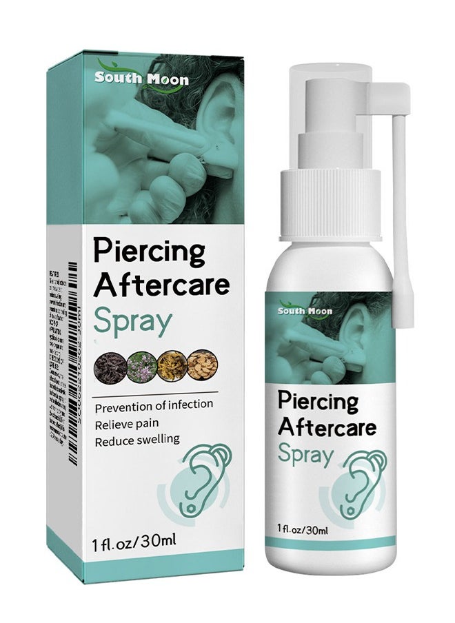 SOUTH MOON Piercing Aftercare Spray, Preventing Ear Canal Infection, Reducing Swelling Relieving Pain, Ear Hole Cleaning Anti Blocking Odor Removing Spray - 30ML  - Image 1