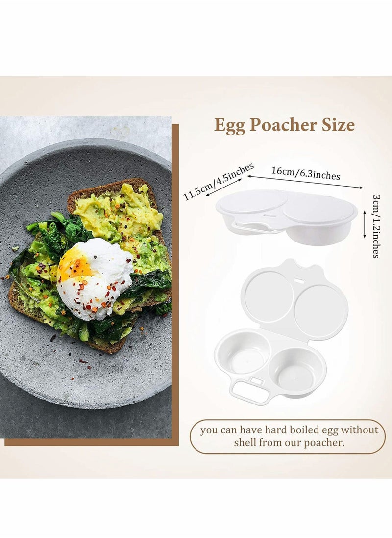 Egg Poacher and Omelet Pan for Microwave, 2 Cavity for Perfect Poached Eggs, Microwave Cookware Easy Eggs Set for Quick and Healthy Breakfast, Dishwasher Safe Non-Stick, Kitchen Essentials - Image 5