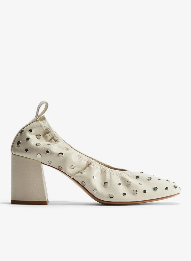 H&M Studded ballet-style court shoes