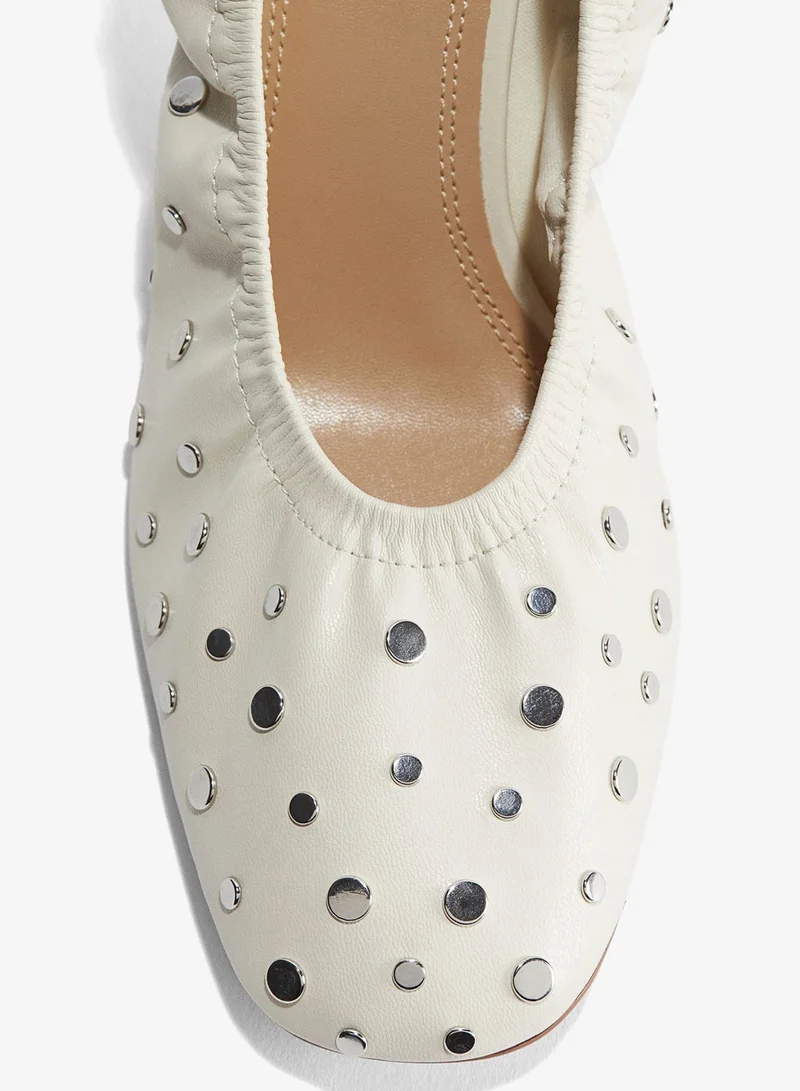 H&M Studded ballet-style court shoes