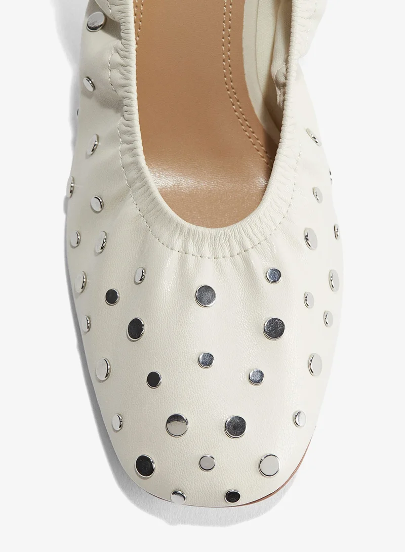 H&M Studded ballet-style court shoes