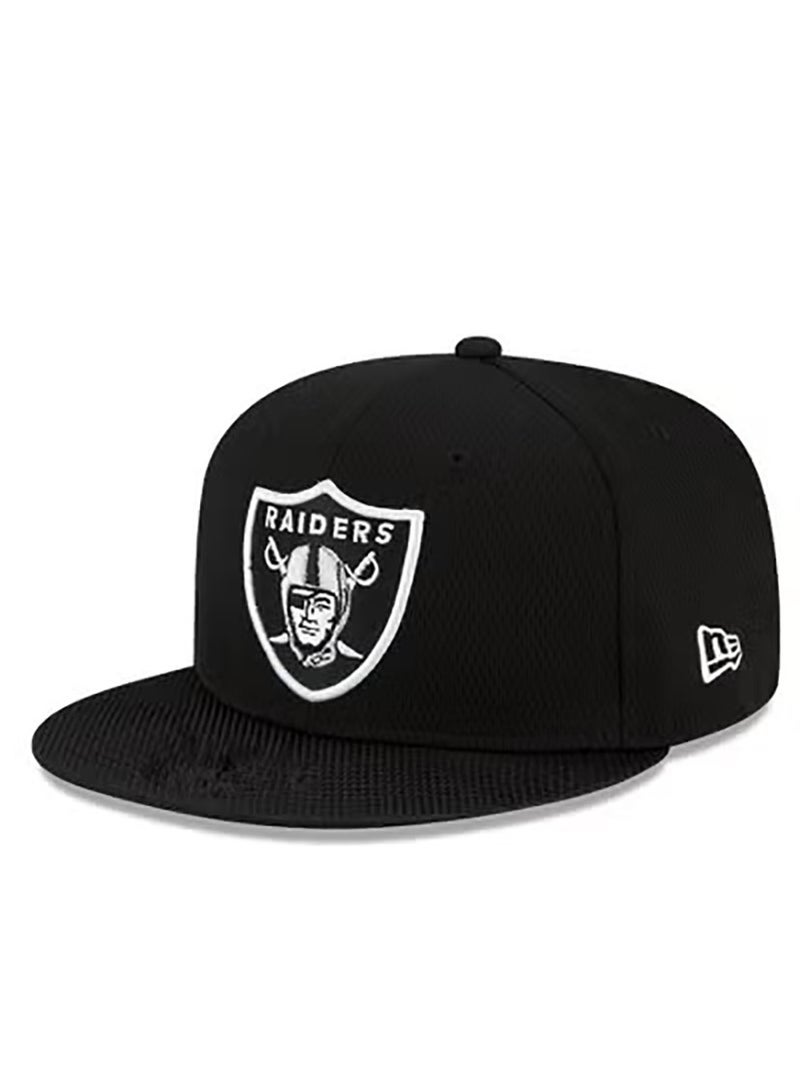 NEW ERA Black Flat - Brim Baseball Cap, 58.7cm Head Circumference Fit
