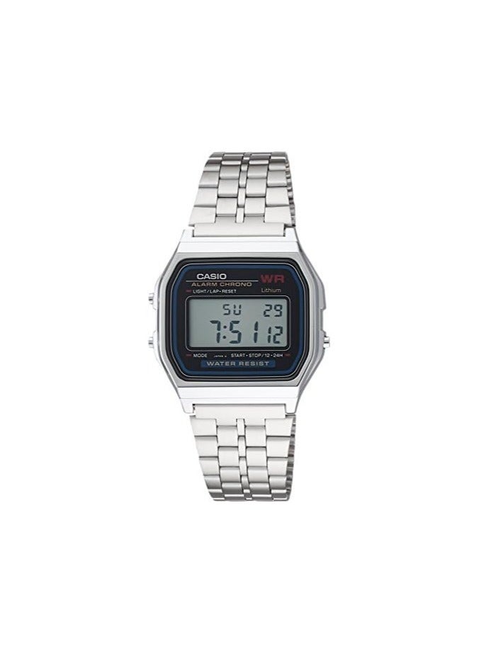 Casio Unisex Watch - A159WA-N1DF Grey Dial, Silver Band - Image 1