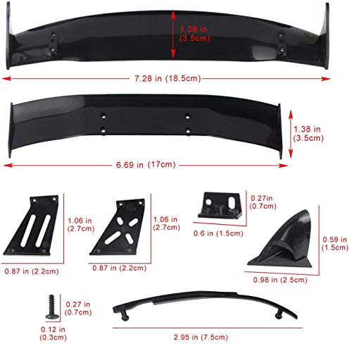 Coolplay® 1/10 RC Car Body Wing Spoiler Body Shell Rear Spoiler Tail Wing Side Mirror Toy Vehicles Parts - Image 4