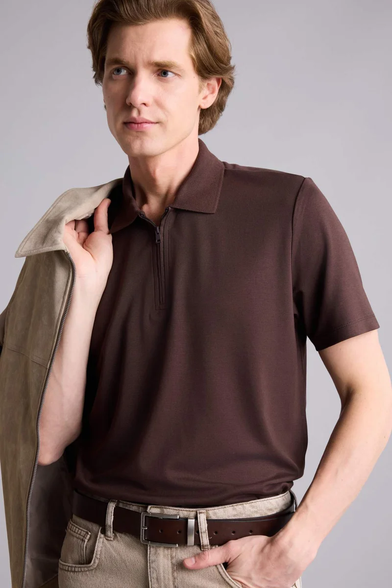 ديفاكتو Regular Fit Polo Collar Short Sleeve Polo T-Shirt